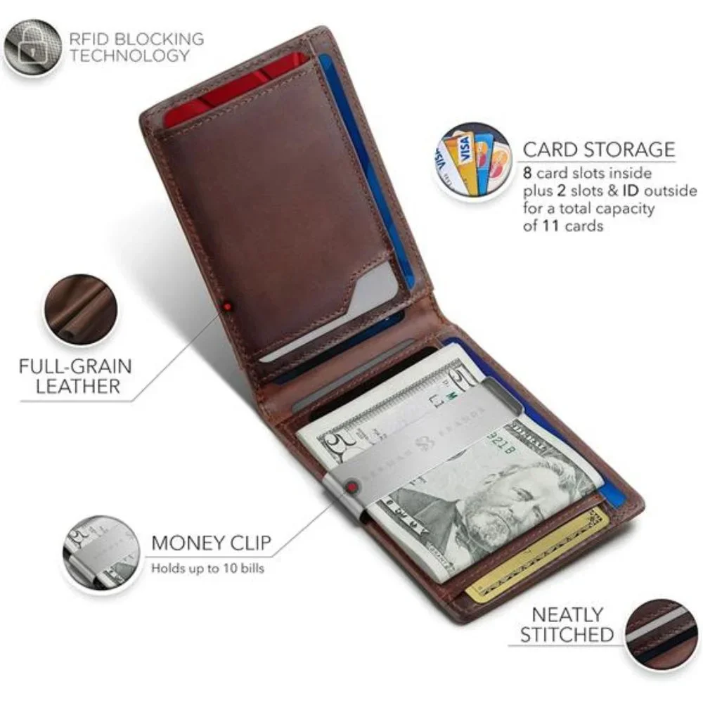 Slim RFID-Blocking Front Pocket Men's Mini Bifold Wallet with Card Holder